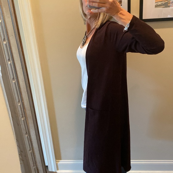 Cassis Wool Long Cardigan- Eileen Fisher - Picture 2 of 8